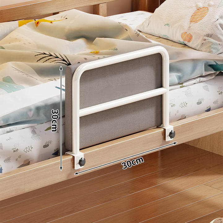 Foldable Mesh-Lined Clamp-On Child Bed Safety Guard Rail with Padded Panel