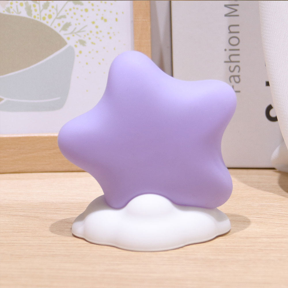 Star-shaped Silicone Touch Night Light with Cloud Base