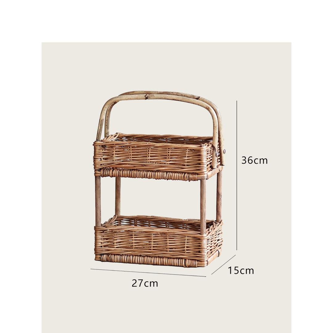 Braided storage basket with handle