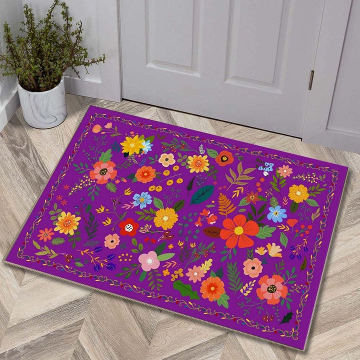 Luxurious Floral Design Bath Mat