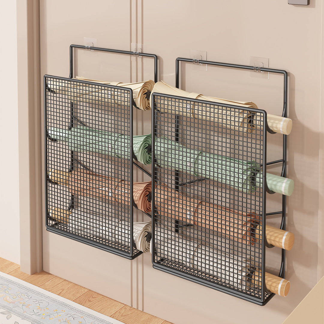 Wall-mounted roll paper organizer
