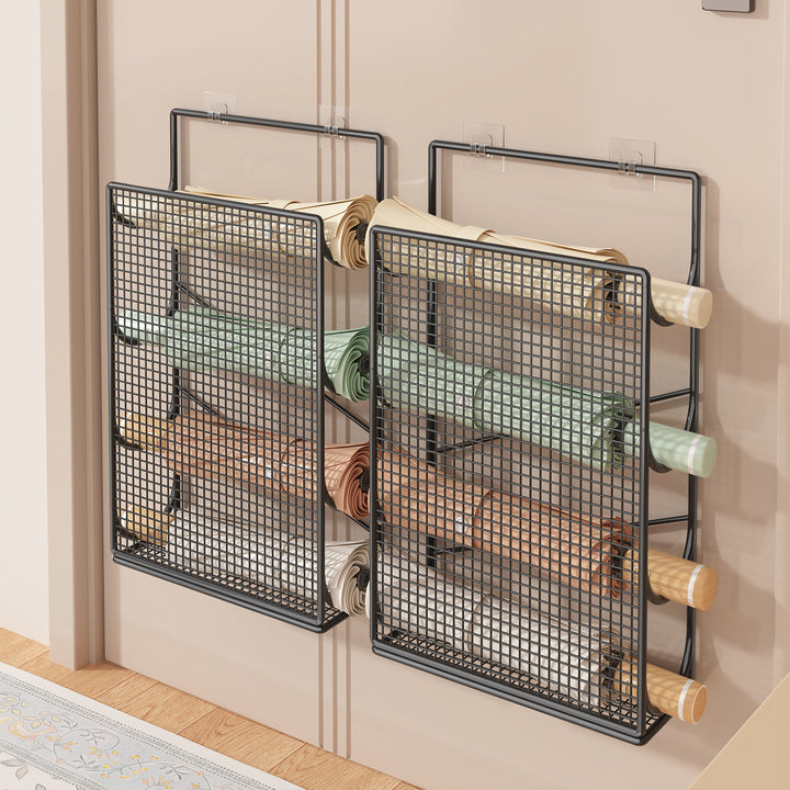 Wall-mounted roll paper organizer
