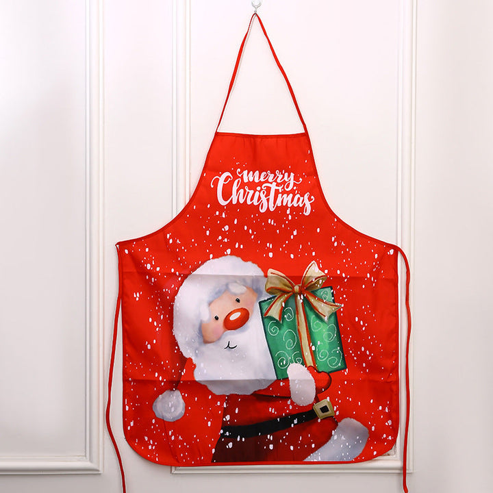 Festive cooking apron with Christmas motif