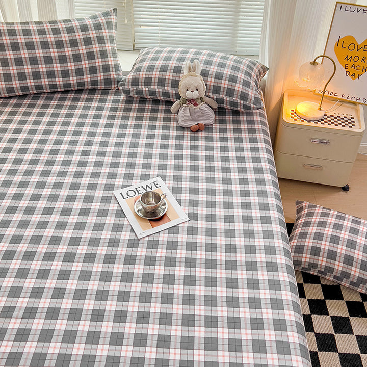 Premium Flannel Plaid Bed Linen Set