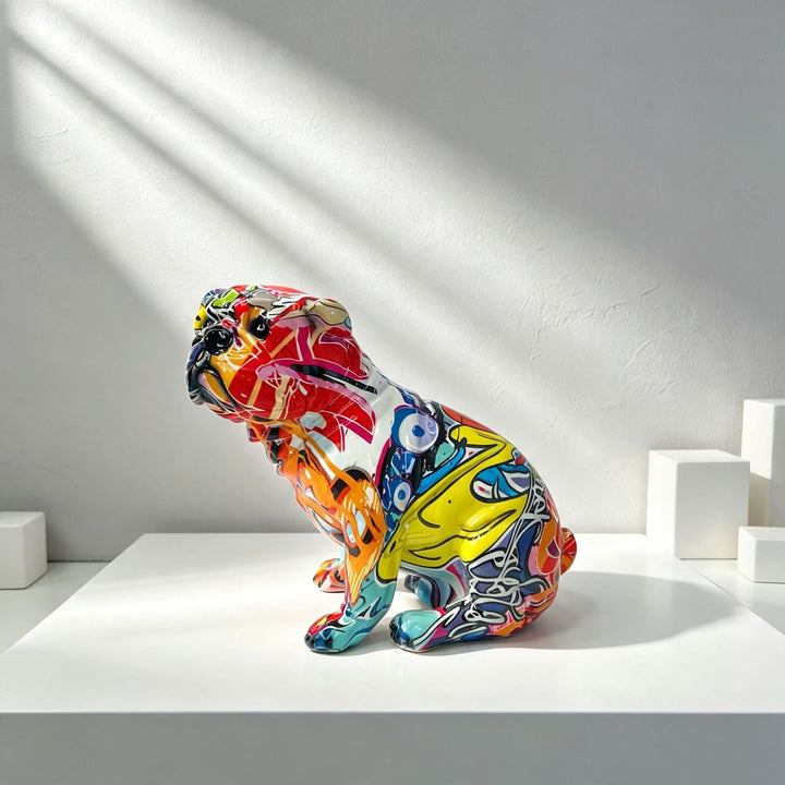 Colorful decorative figure of a dog in modern design