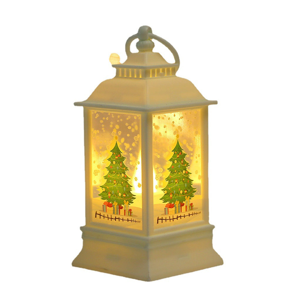 Festive Christmas lantern with snowman motif