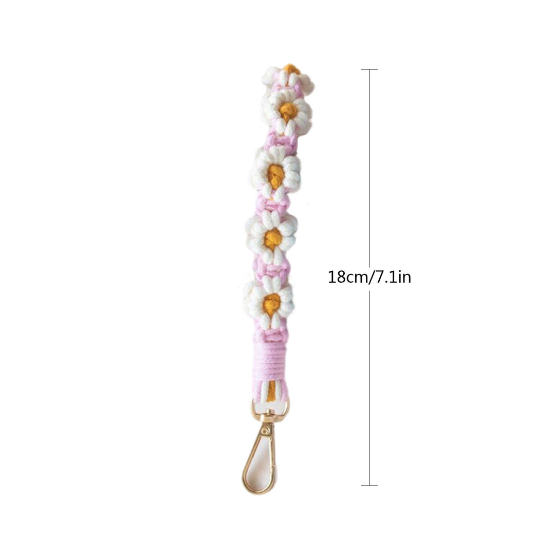 Macrame Keychain Holder with Floral Design