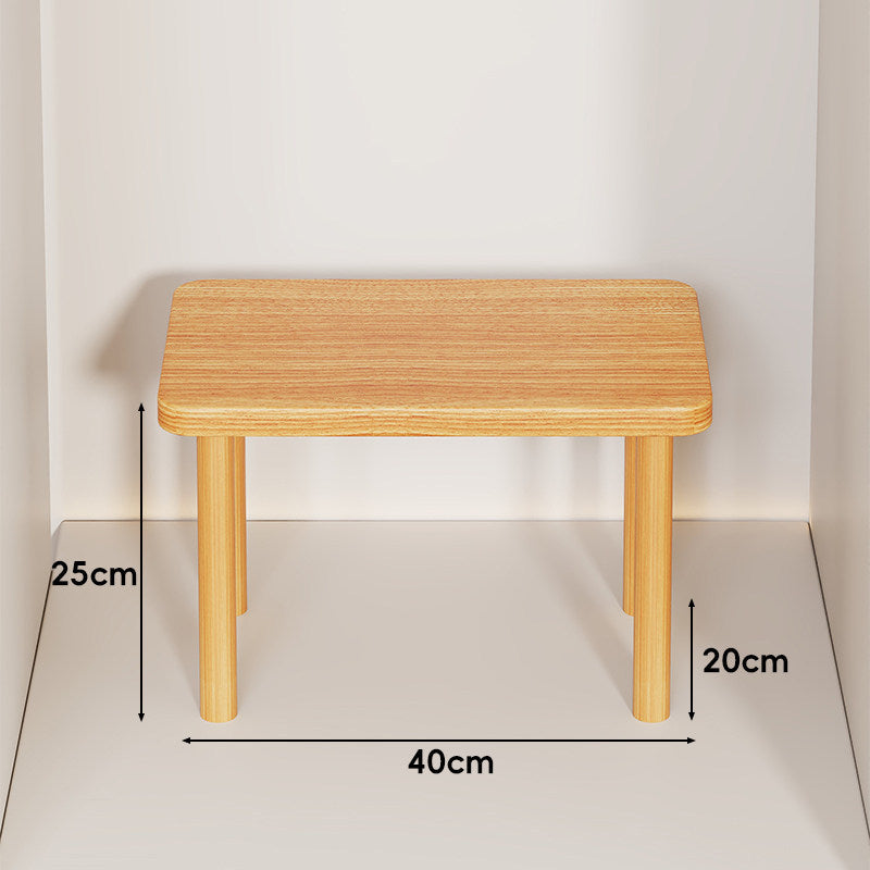 Height-Adjustable Rectangular Wooden Riser Table with Detachable Round Legs