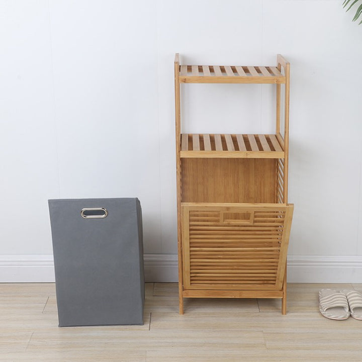 Laundry basket with bamboo frame and fabric insert