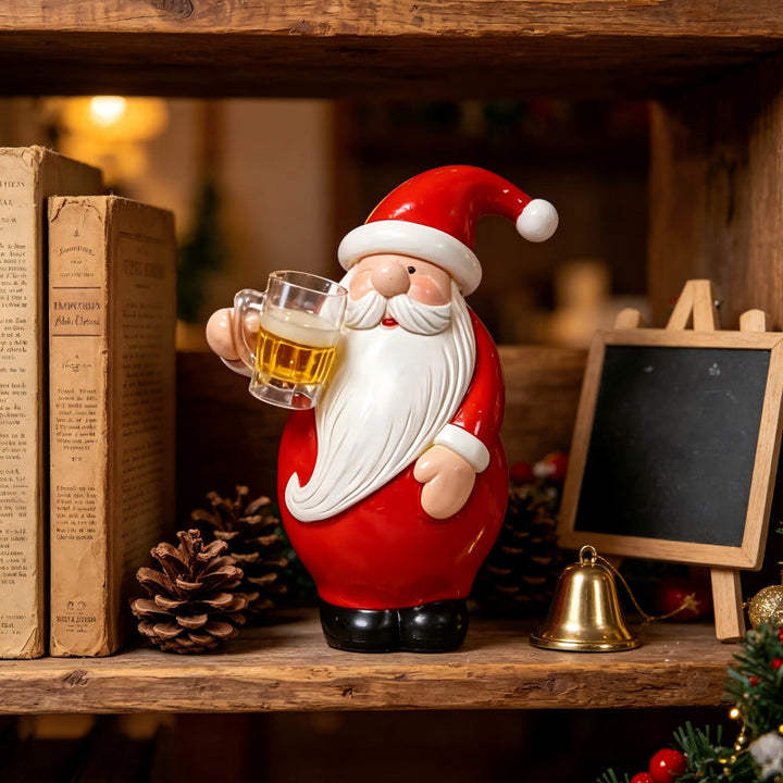 Decorative Santa Claus figure with beer mug