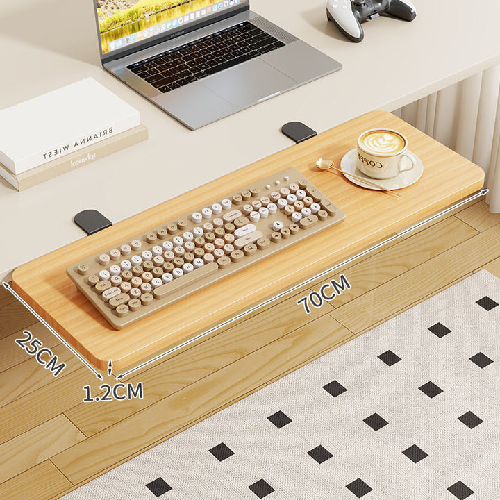 Clamp-On Foldable Bamboo Side Tray Table for Desk and Sofa