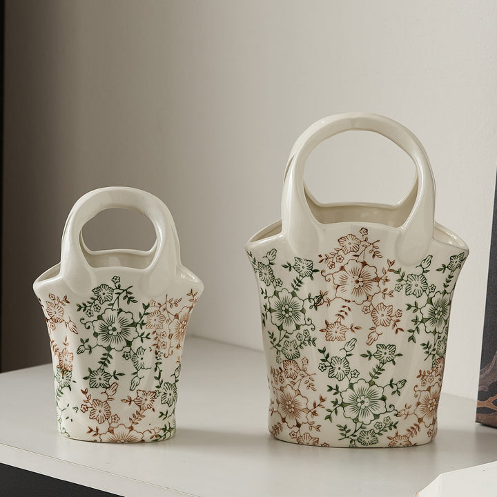 Flower basket with two handles