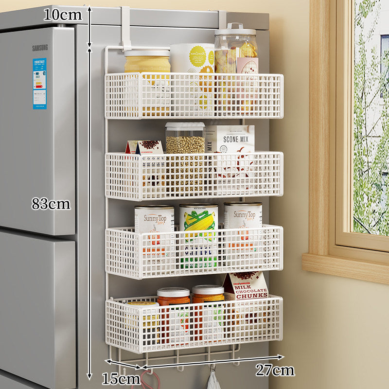 Over-Door Two Tier Metal Mesh Hanging Kitchen Storage Basket Organizer with Hooks