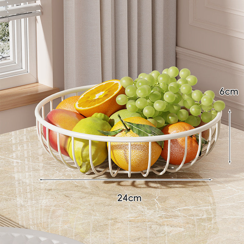 Tiered Curved-Frame Open-Wire Fruit Bowl Stand
