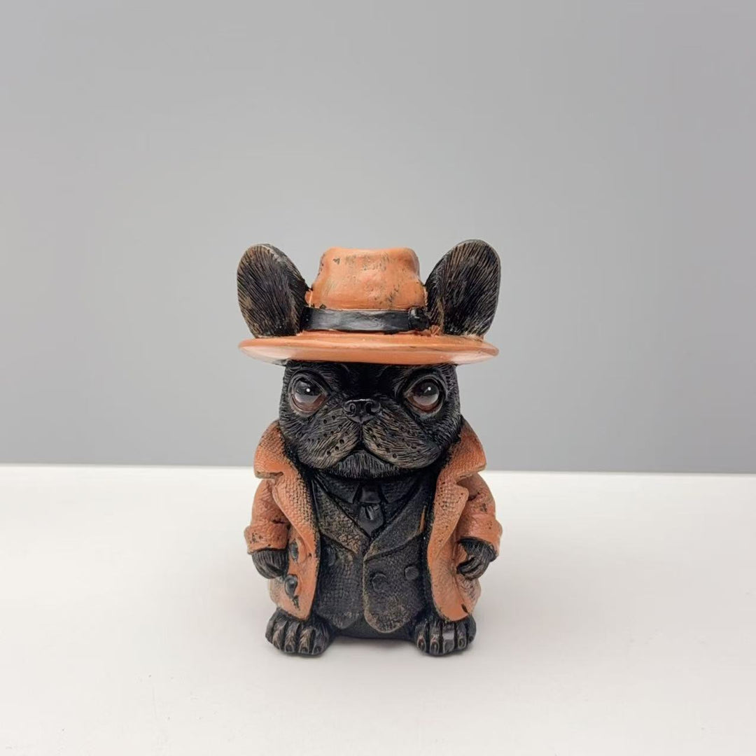 Decorative figure French Bulldog in suit