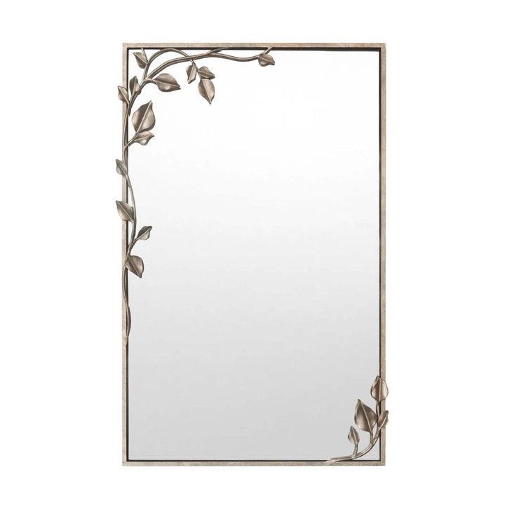 Ornate Wall Mirror With Leaf Accents