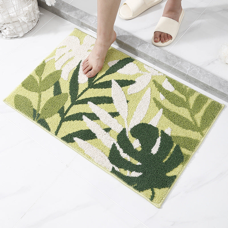 Floral Patterned Bath Mat for Bathroom