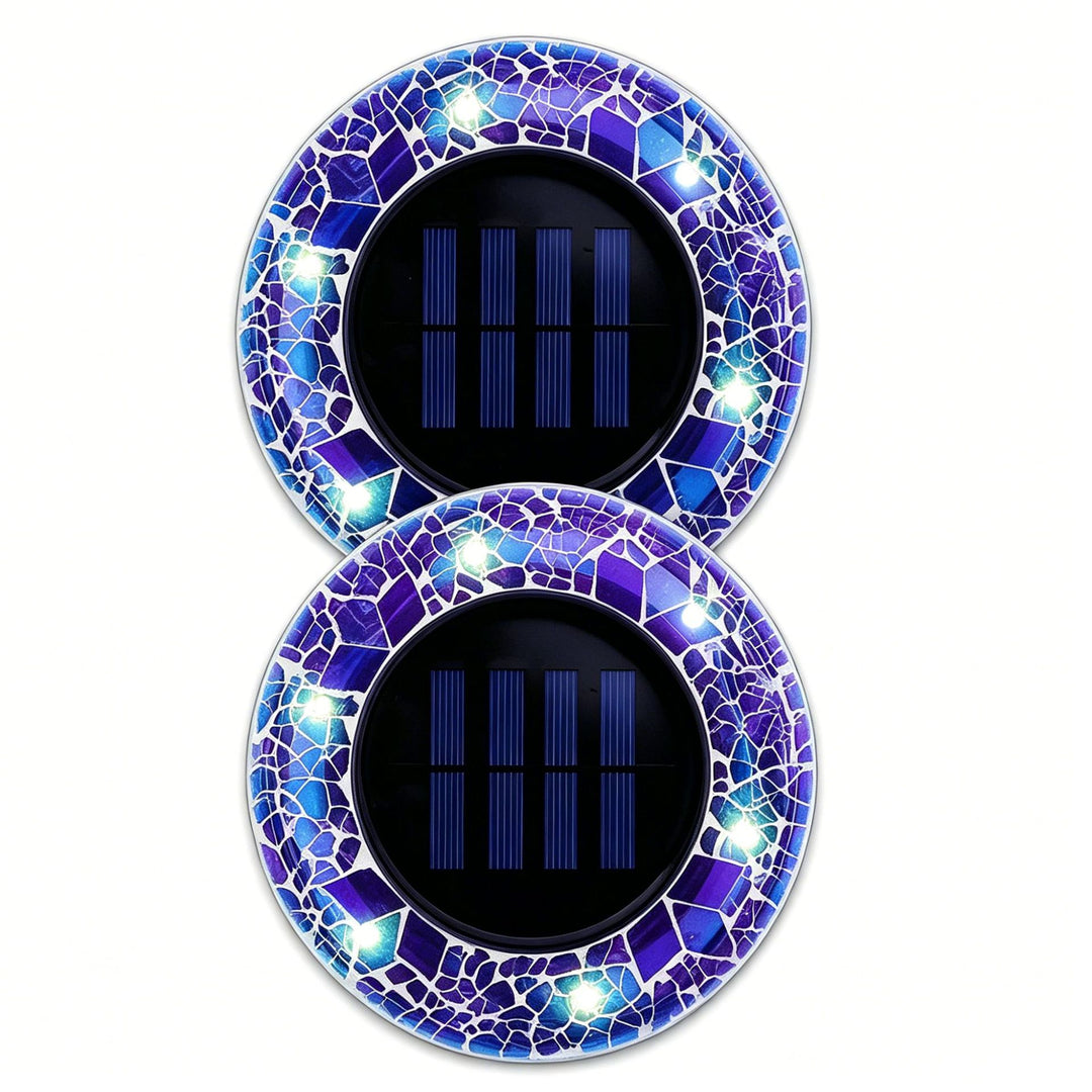 Solar Mosaic Glass Garden Path LED Spotlights