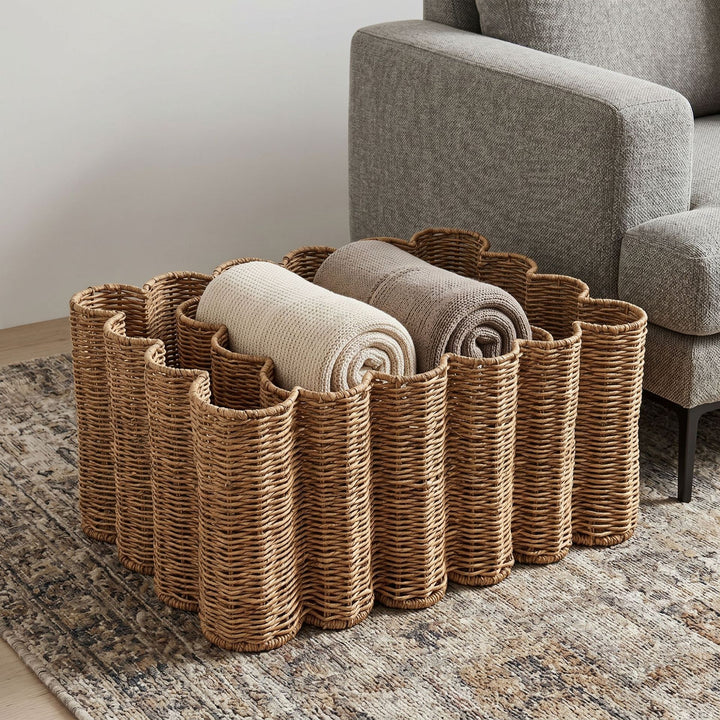 Decorative storage basket in flower design