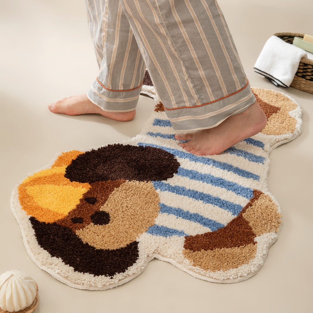 Shaped Dog Design Doormat made of Cotton Tufting with Anti-Slip Backing
