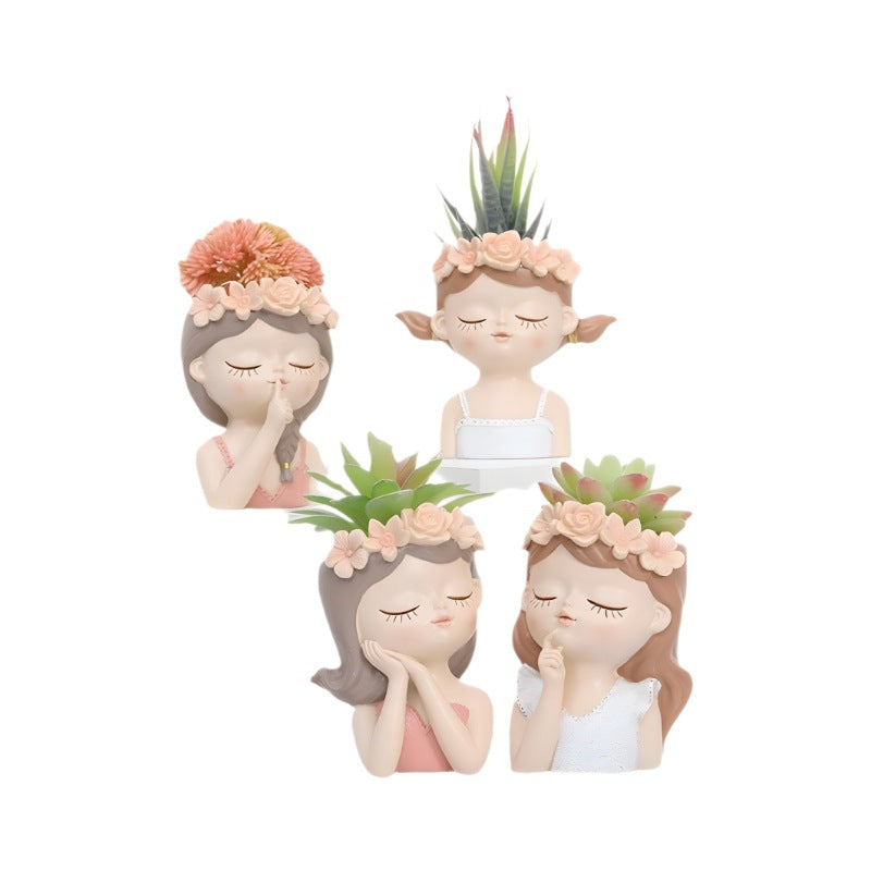 Decorative Flower Girl Planter