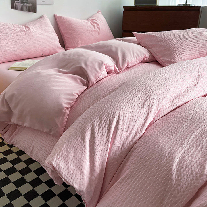 Premium Waffle-Textured Duvet Cover Set