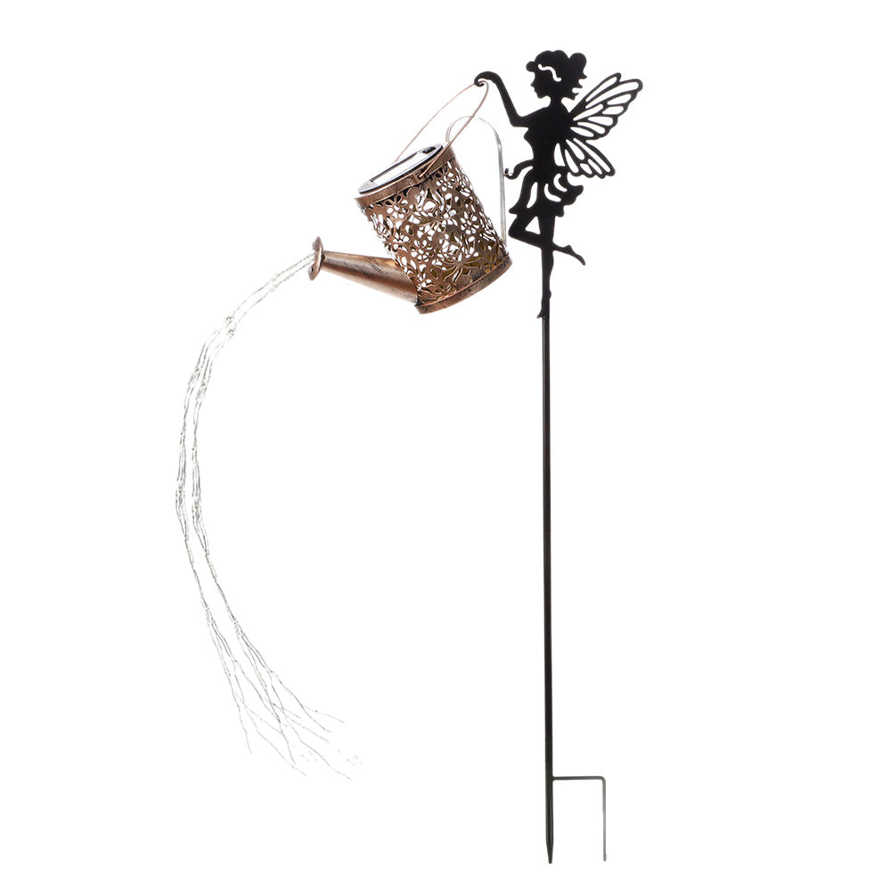 Solar Watering Can Fairy Garden Stake Light