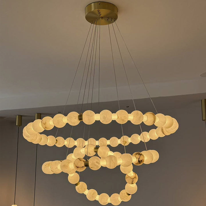 Modern Circular Marble Chandelier
