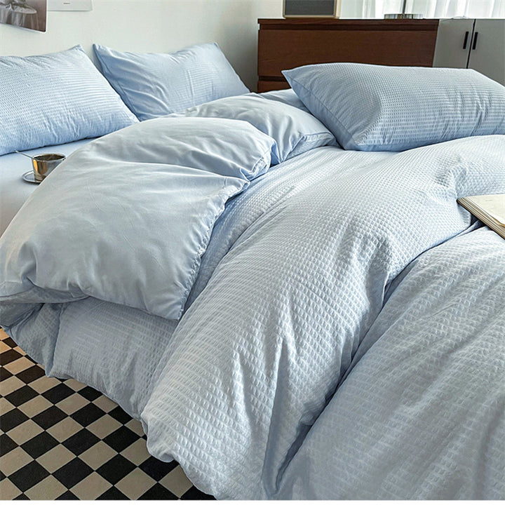 Premium Waffle-Textured Duvet Cover Set