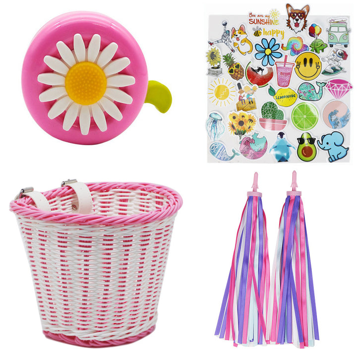 Playful basket with colorful appliqués