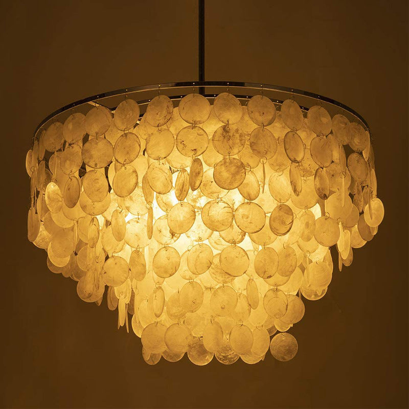Stylish mother-of-pearl pendant light