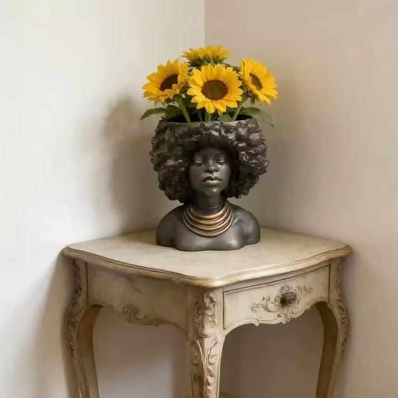 Decorative bust with African motif