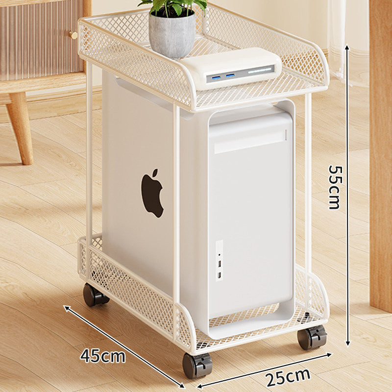 Rolling Mesh CPU Tower Stand with Locking Casters