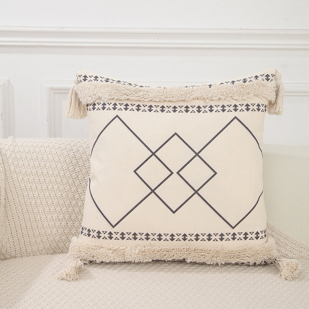 Geometric Patterned Macrame Cushion