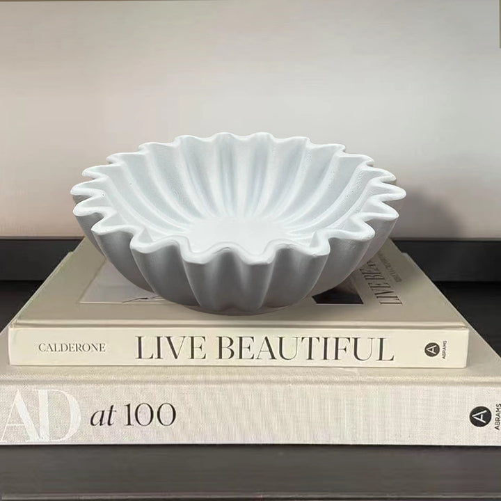 Decorative serving bowl with wave design
