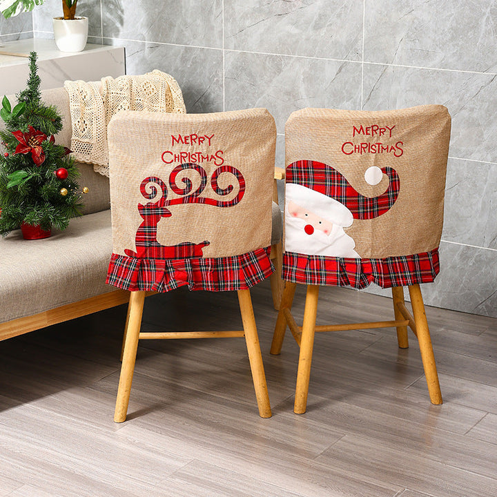 Festive Chair Cover with Reindeer Motif