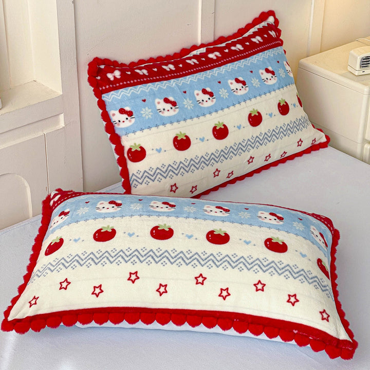 Plush Floral Print Bedding Set