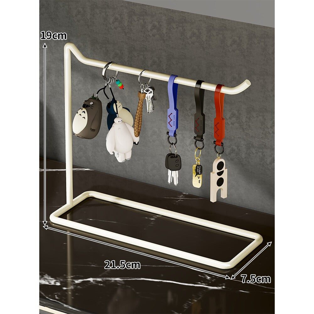 Slim Desktop Keychain & Accessories Hanging Stand with Minimal Metal Frame