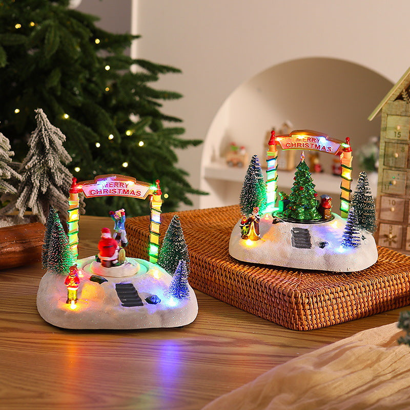 Festive Christmas decoration with lights