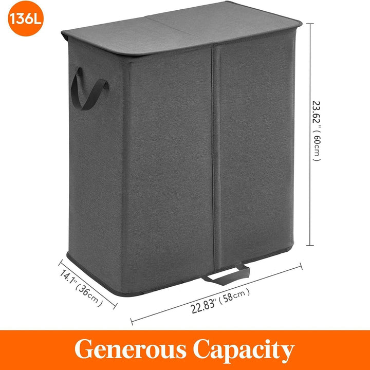 Laundry container with separating compartments
