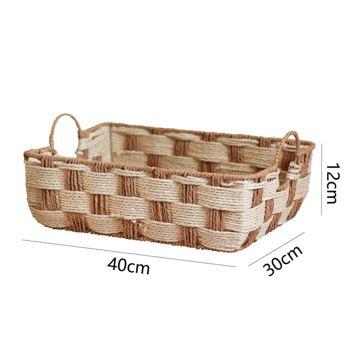 Storage basket made of woven material