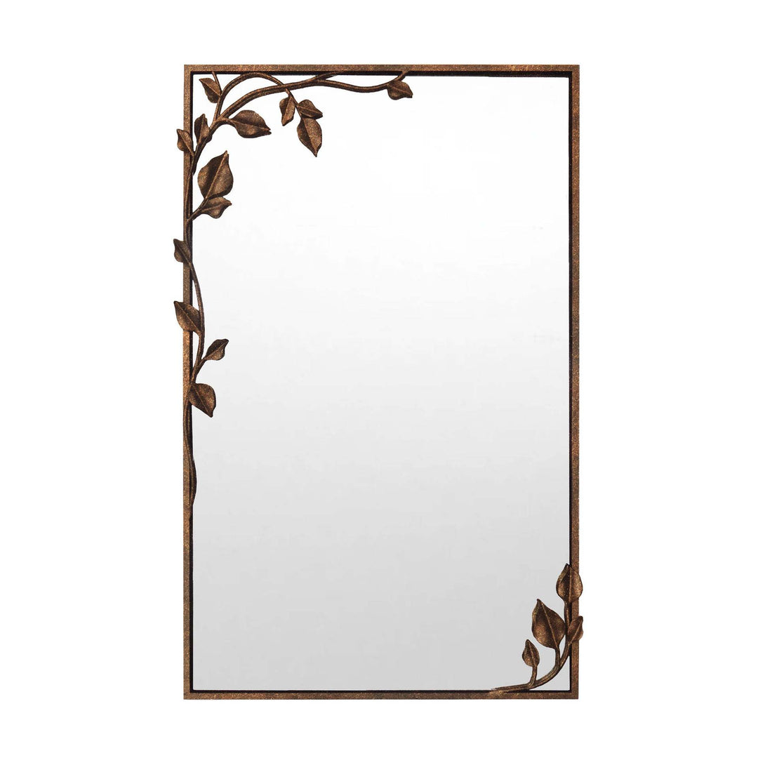 Ornate Wall Mirror With Leaf Accents
