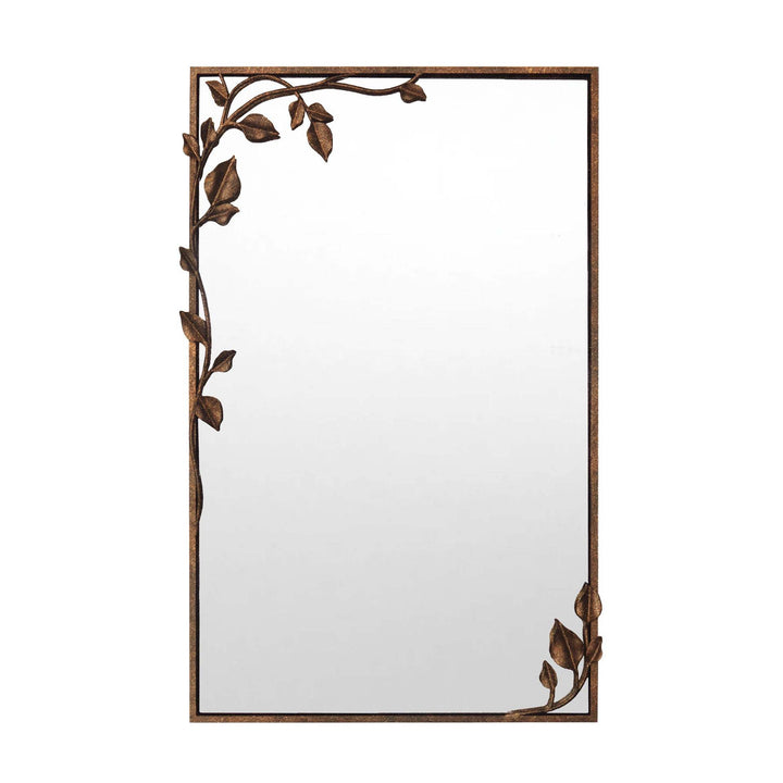 Ornate Wall Mirror With Leaf Accents