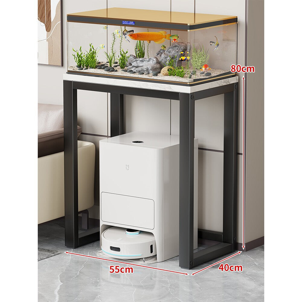 Modern Metal Frame Aquarium Console Table with Integrated LED Hood
