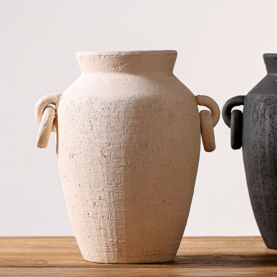 Antique ceramic vase with texture
