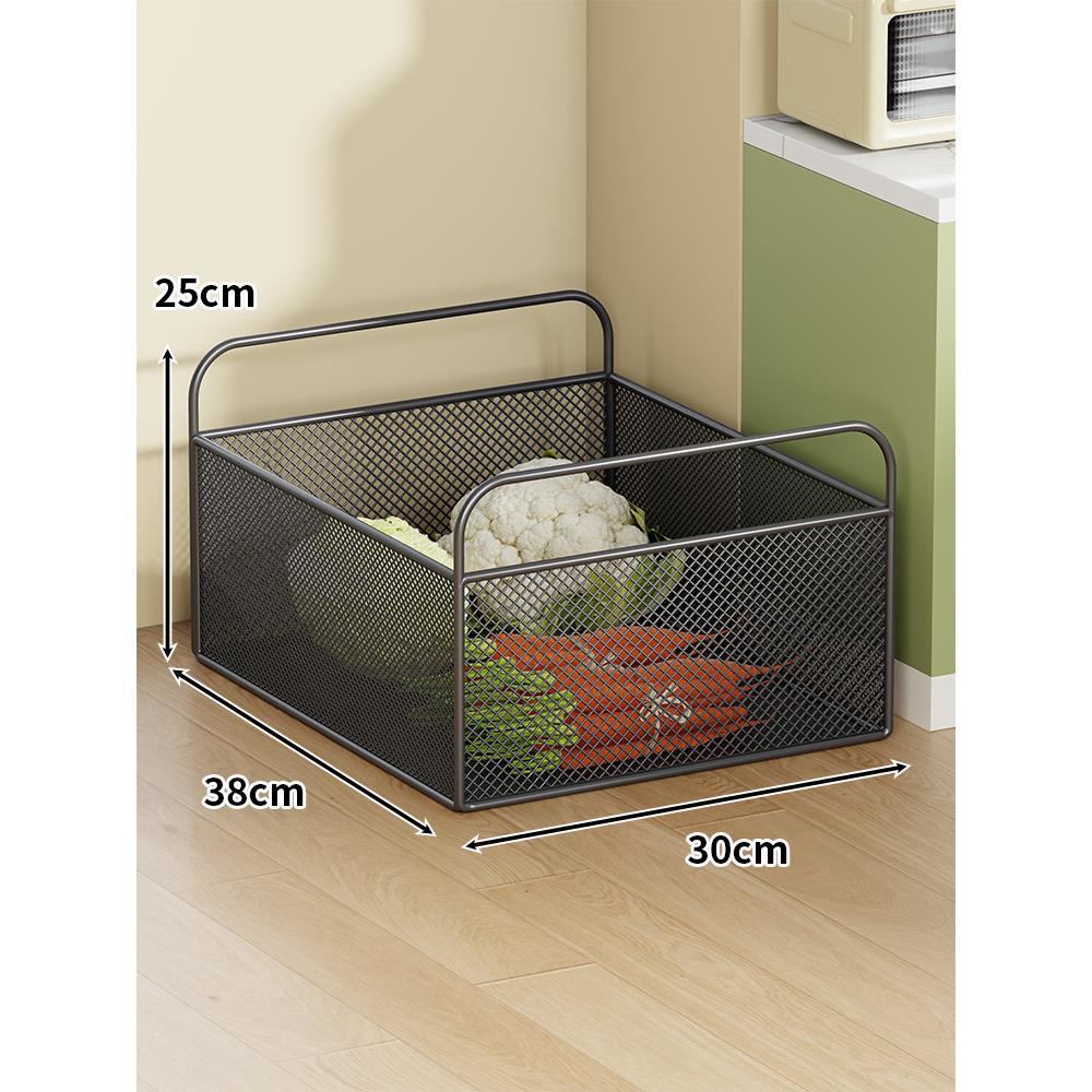 Mobile Mesh Storage Basket with Handle and Locking Casters