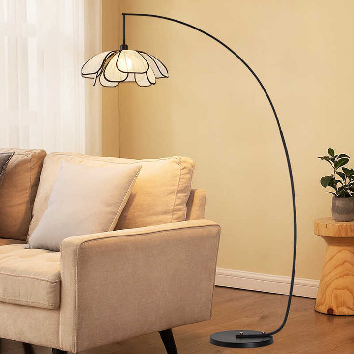 Curved flower floor lamp