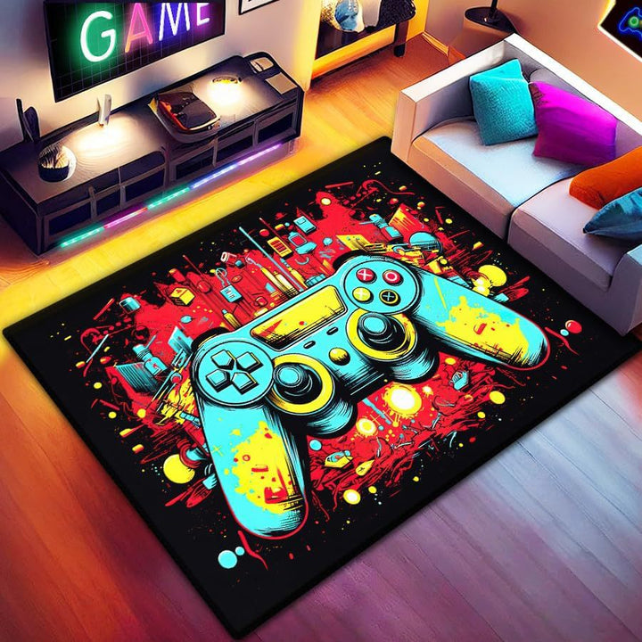 Gaming Controller-Themed Area Rug
