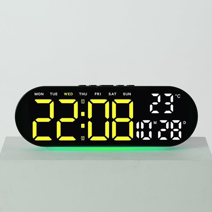 Digital alarm clock with multifunctional LED display and integrated thermometer function