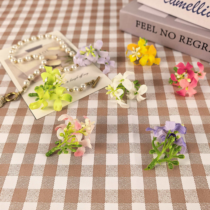 Premium Silk Orchid Floral Brooch